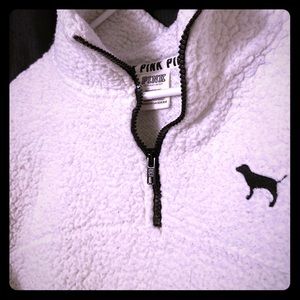 PINK White Sherpa Hoodie